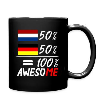 50% Néerlandais 50 % Allemand - Mug uni - noir - Droite