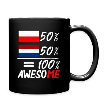 50% Netherlands 50% Poland - Full Colour Mug - black - Right