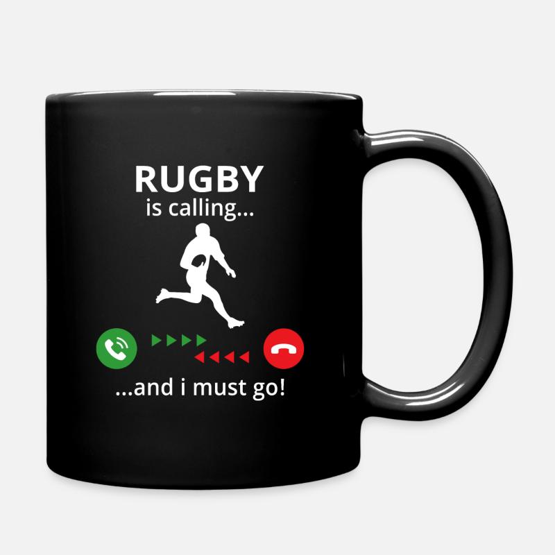 Rugby is calling and i must go - Tasse einfarbig - Schwarz
