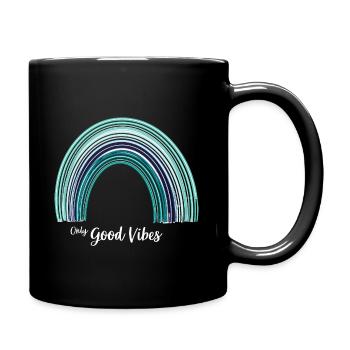 Only Good Vibes. Rainbow Gift Boho T-Shirt - Full Colour Mug - black - Right
