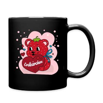 Erbärchen - Erbeere Teddybär süß Kinder Geschenk - Tasse einfarbig - Schwarz - Rechts