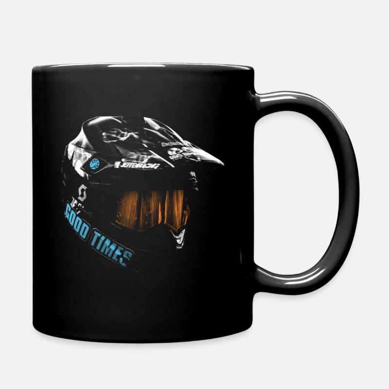 Motocross Helm - Tasse einfarbig - Schwarz