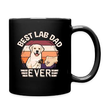 Chien Labrador Meilleur Lab Papa Jamais Retro Fist Design - Mug uni - noir - Droite