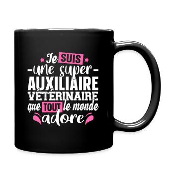Auxiliaire Vétérinaire Métier Animal Chien Chat - Mug uni - noir - Droite