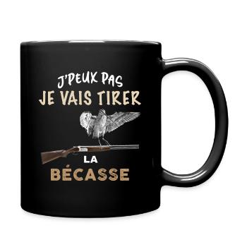 Chasseur tirer la becasse humour bécassier - Mug uni - noir - Droite