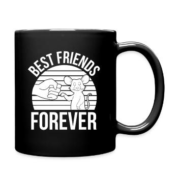 Beste Freunde für immer - Ratte Ratten Haustier - Tasse einfarbig - Schwarz - Rechts