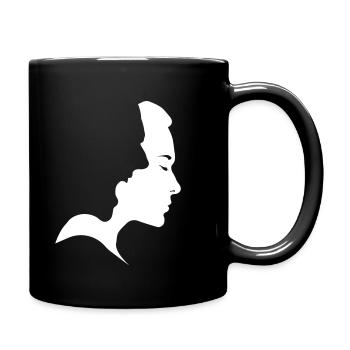 face in face | Schrei - Tasse einfarbig - Schwarz - Rechts