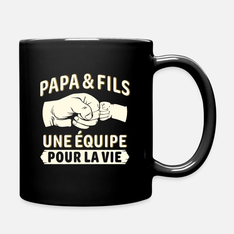 papa et fils une équipe pour la vie - Mug uni - noir