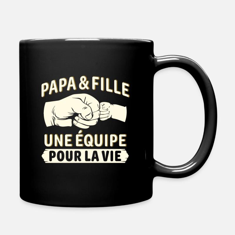 papa et fille une équipe pour la vie - Mug uni - noir
