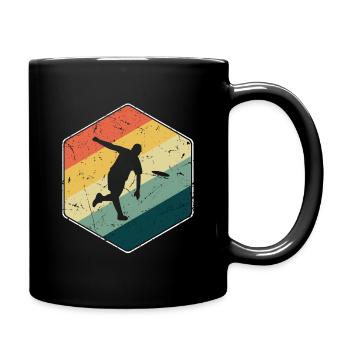 Discgolf Spieler Disc Golf Discgolfer - Tasse einfarbig - Schwarz - Rechts