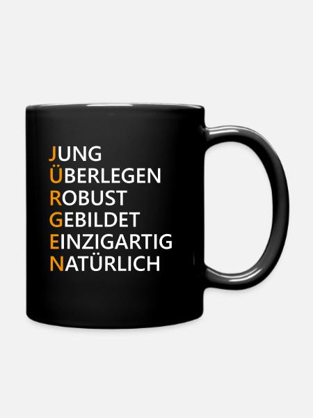 Jürgen Name Geschenk - Tasse einfarbig - Schwarz