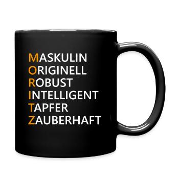 Moritz Name Geschenk - Tasse einfarbig - Schwarz - Rechts
