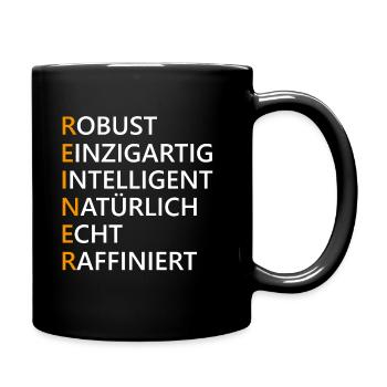 Reiner Name Geschenk - Tasse einfarbig - Schwarz - Rechts