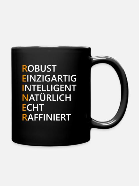 Reiner Name Geschenk - Tasse einfarbig - Schwarz