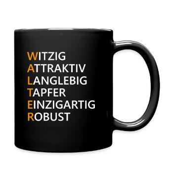 Walter Name Geschenk - Tasse einfarbig - Schwarz - Rechts