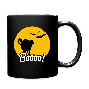 Cat in the Moonlight, Halloween 2024 Outfit Motif - Full Colour Mug - black - Right