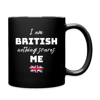 British humor nothing scares me - Full Colour Mug - black - Right