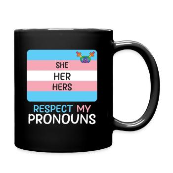 LBGT Flag Gay Pride Human Vintage Rainbow - Full Colour Mug - black - Right