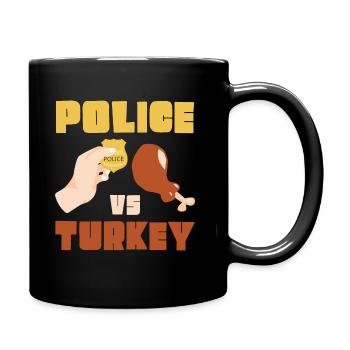 Police vs Turquie Thanksgiving - Mug uni - noir - Droite