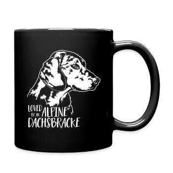 Loved by ALPINE DACHSBRACKE dog saying Wilsigns - Full Colour Mug - black - Right