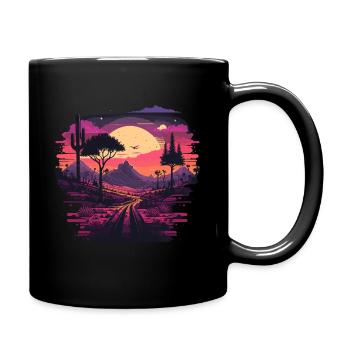 Retro Sunset - Full Colour Mug - black - Right