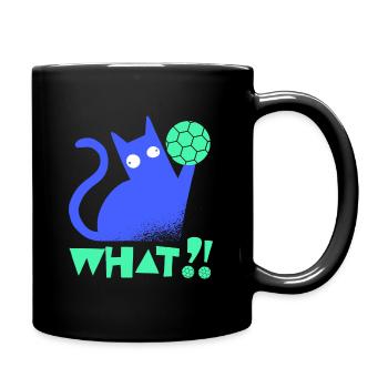 Handball Katze lustig Handballspieler Handballer - Tasse einfarbig - Schwarz - Rechts