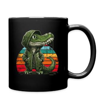 Cool Crocodile - Tasse einfarbig - Schwarz - Rechts