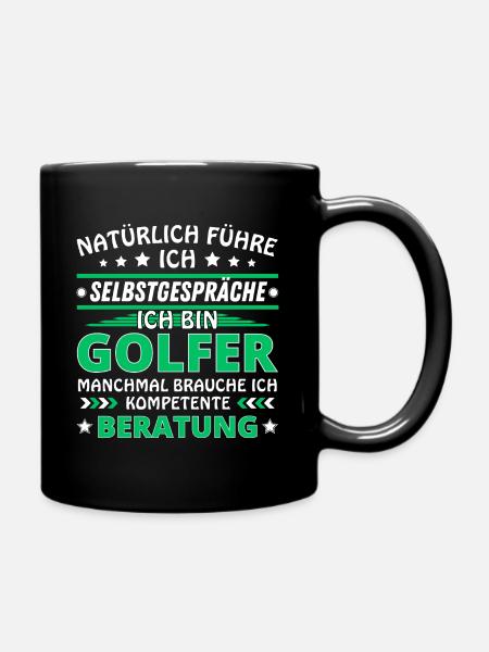 Ich führe Selbstgespräche - Golfer Edition - Tasse einfarbig - Schwarz
