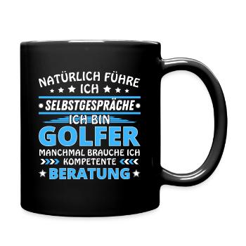 Ich führe Selbstgespräche - Golfer Edition blau - Tasse einfarbig - Schwarz - Rechts