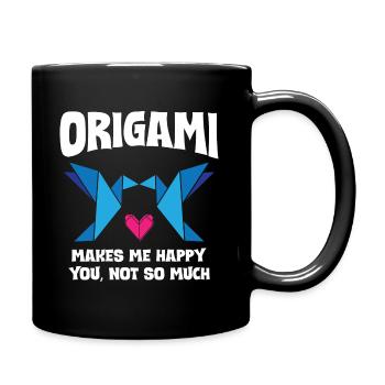 Origami Makes Me Happy - Tasse einfarbig - Schwarz - Rechts