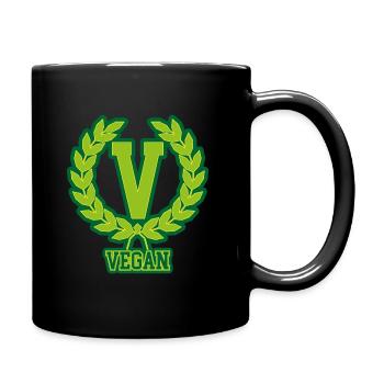 Vegan, Plant-based, Animal Rights, Nature Conservation - Full Colour Mug - black - Right