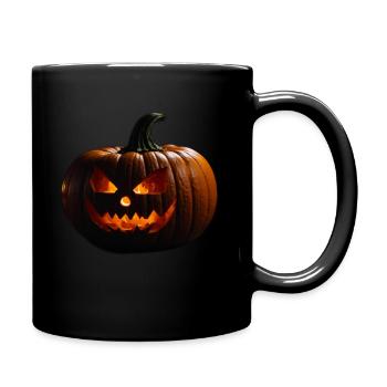 Dunkler Halloween Kürbis - Tasse einfarbig - Schwarz - Rechts