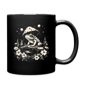 frosch cottagecore moon - Tasse einfarbig - Schwarz - Rechts