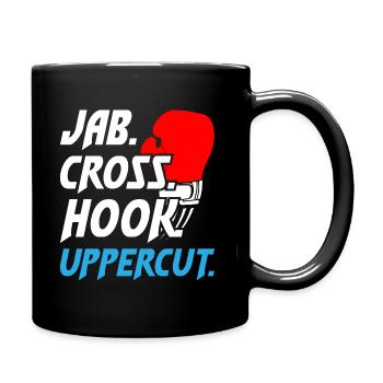 Boxing Jab Cross Hook Uppercut1 - Full Colour Mug - black - Right
