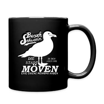 Schweriner Möwen – Stolze Vögel mit Charakter - Tasse einfarbig - Schwarz - Rechts