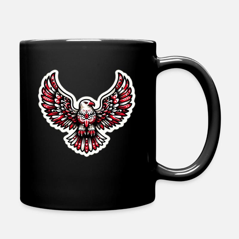 Aigle rouge et blanc - Mug uni - noir