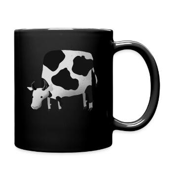 Kuh auf der weide - Tasse einfarbig - Schwarz - Rechts