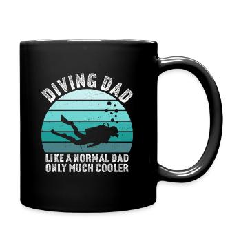 diving dad like a normal dad but much cooler - Full Colour Mug - black - Right