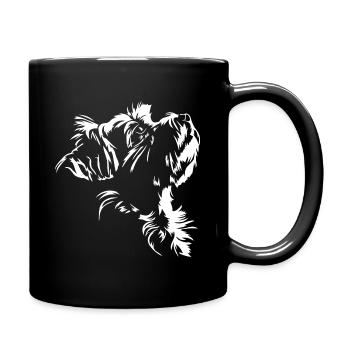 Chiens maltais Silhouette de chien Wilsigns - Mug uni - noir - Droite