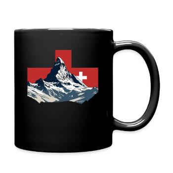 Cervin Zermatt Alpes - Drapeau suisse - Mug uni - noir - Droite