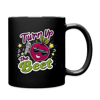 Fun "Turn Up the Beet" design - Full Colour Mug - black - Right