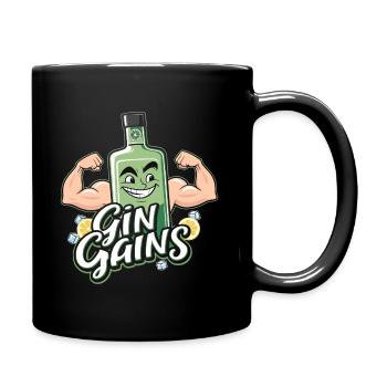 Design amusant « Gin Gains » pour tous les amateurs de fitness - Mug uni - noir - Droite