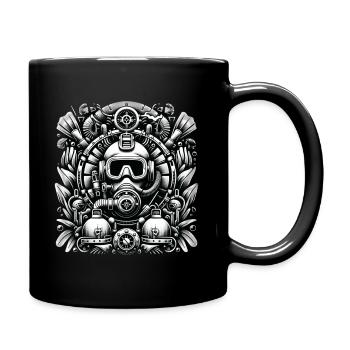 Diving Divers in the underwater world - Full Colour Mug - black - Right
