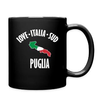 Apulien, Puglia - Tasse einfarbig - Schwarz - Rechts