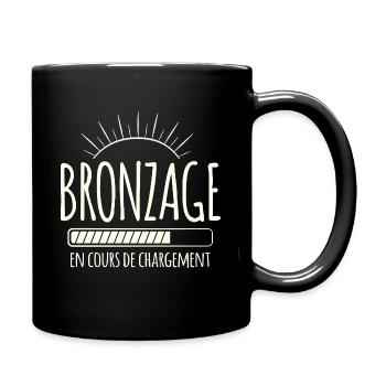 Tan Loading, Summer, Vacation, French - Full Colour Mug - black - Right