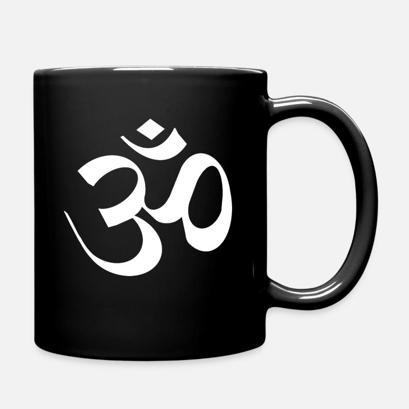 Bouddhisme OM Signe Bouddha Blanc - Mug uni - noir