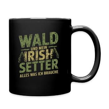 Wald und mein Irish Setter - Tasse einfarbig - Schwarz - Rechts