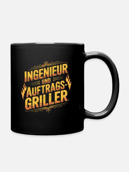 Ingenieur und Auftragsgriller - Tasse einfarbig - Schwarz