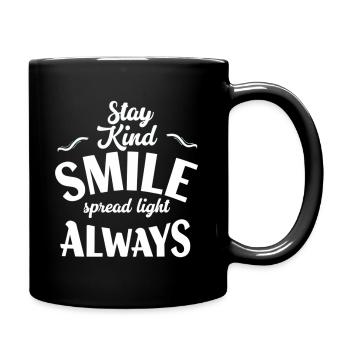 Stay Kind, Always Smile - Full Colour Mug - black - Right
