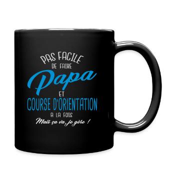 Papa et course d'orientation - Mug uni - noir - Droite